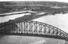 Nijmegen rail bridge aerial photograph